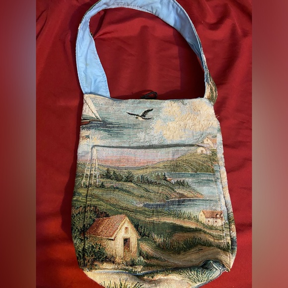 Vintage shoulder bag hand stitched - Picture 4 of 6